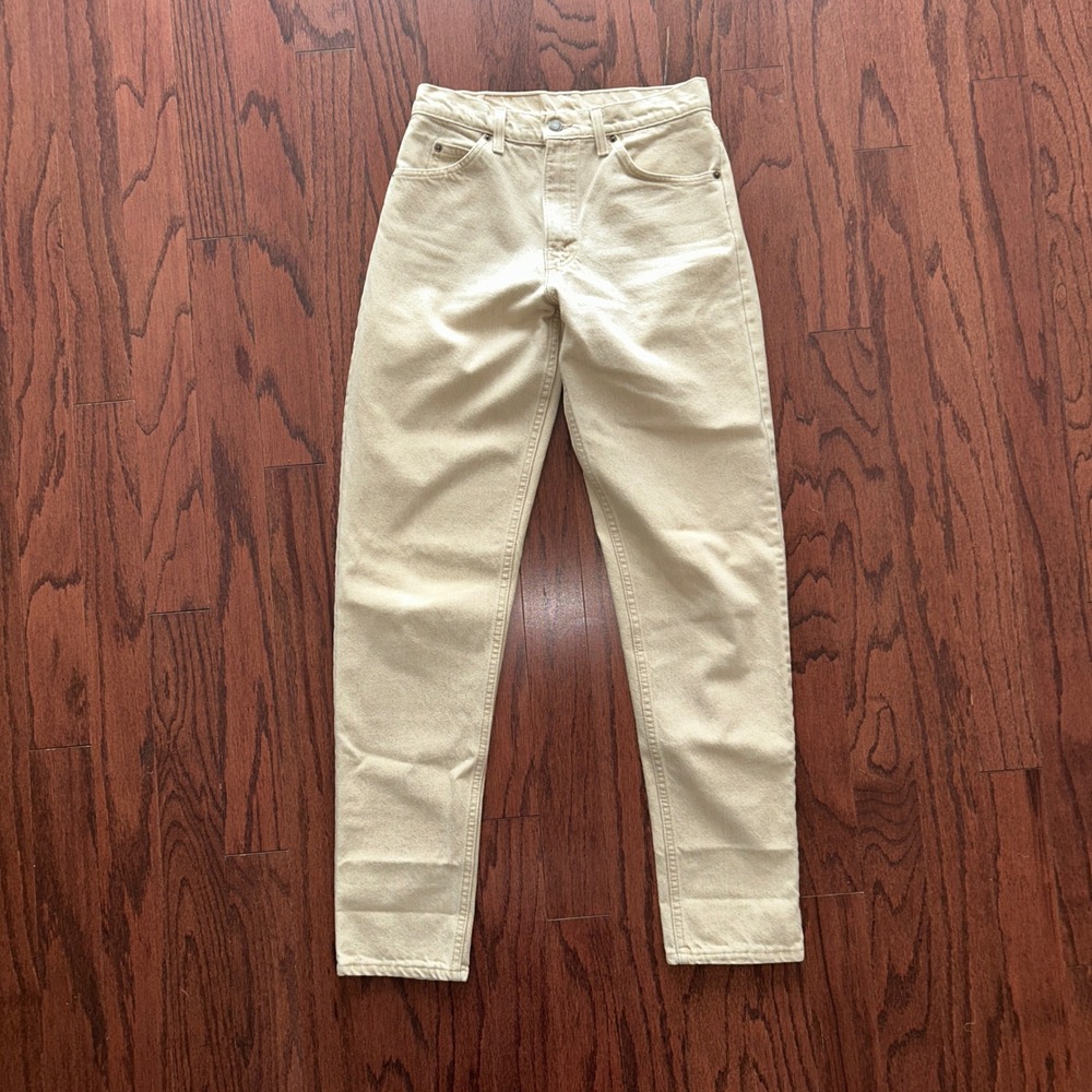 Vintage Levis 550 Orange Tab Jeans Mens 30x34 Cream Tan Relaxed Tapered USA Made
